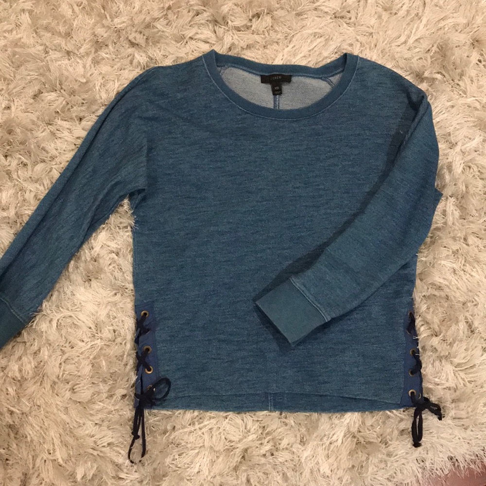 J.CREW Denim sweater shirt with ties